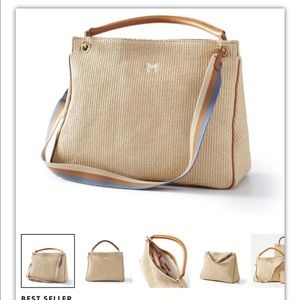 Mark and Graham Build Your Bag Raffia Monogrammed “M” Bag. New without Tags.